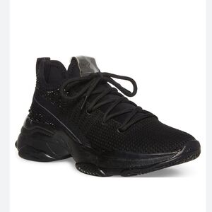 Womens Madden Girl Steve Madden Shimmer Bling Black Knit Sneakers 9.5 9 1/2